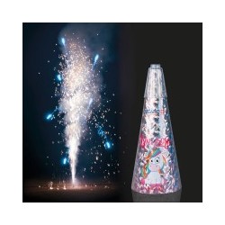 VULKAN Unicorn Gr. 6 (Gold-Effekt mit blauen Sternen und blinkenden Pinksternen)